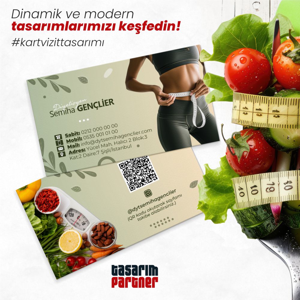 Diyetisyen Kartvizit Tasarım ve Baskısı